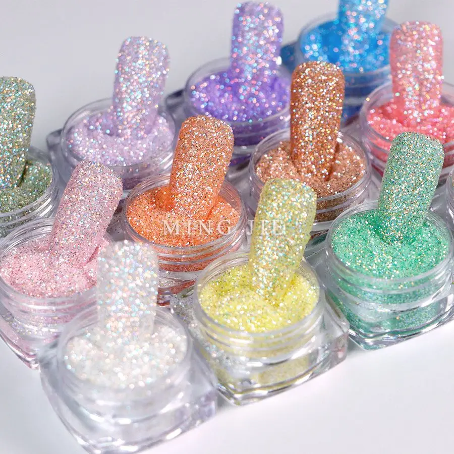 26 Colors Hexagon Aurora Iridescent Fine Glitter Mix Diamond Glitter Dust Non-Toxic for Dipping Nail Resin Crafts Tumbler