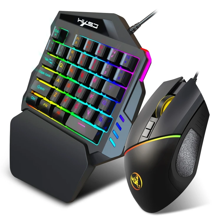 

Best Selling HXSJ V100 + A876 Mobile Game One Hand Wired Keyboard + Mouse Set