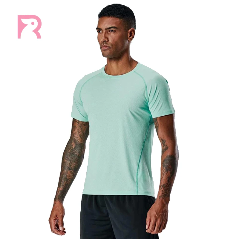 

Wholesale Ultra Dry Short Sleeve Patchwork Men Active Wear Gym T Shirt Sportswear for Men