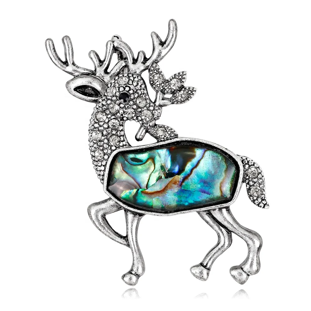 

Creative Personality Fashion Hot Sale Elk Abalone Shell Alloy Brooch