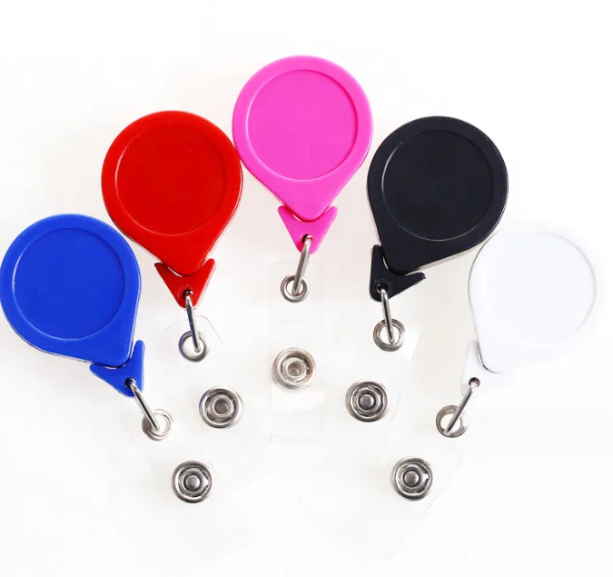 

wholesale Custom logo Badge Reel With Clip Name lanyard Badge Holder Round Office Supplies Nurse Accessories Gifts