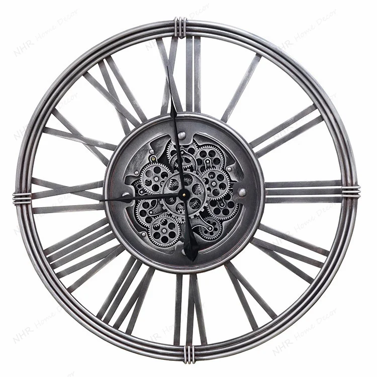 

Silent Clock Fast Delivery Gear Wheel Clock, Silver