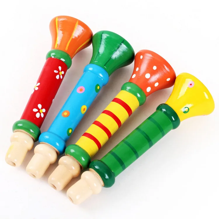 

oldful Wooden Trumpet Buglet Hooter Bugle Educational Toy for Kids, As the picture