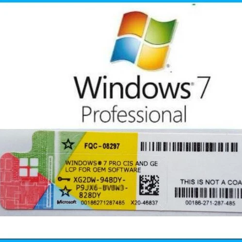 

Win 7 Pro COA Sticker Microsoft Windows 7 Professional keys software key license email delivery