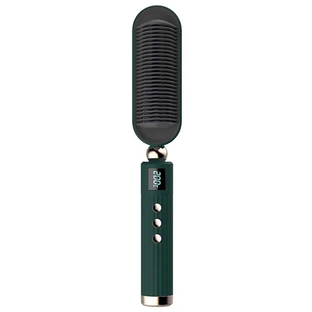 

High quality Ceramic straight hair comb salon home use flat iron hair straightener LCD screen hair straightening brush, Jasper