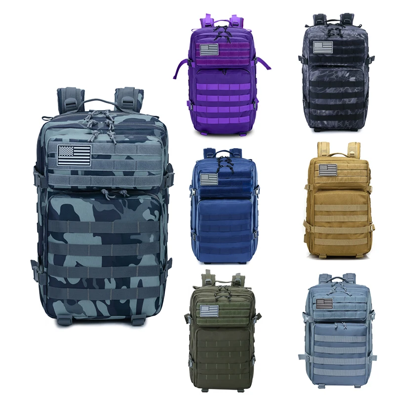 

900D 36-56L Multiple Color Selection Custom logo Oem waterproof hiking army bag assault military tactical laser cut backpack, Customized