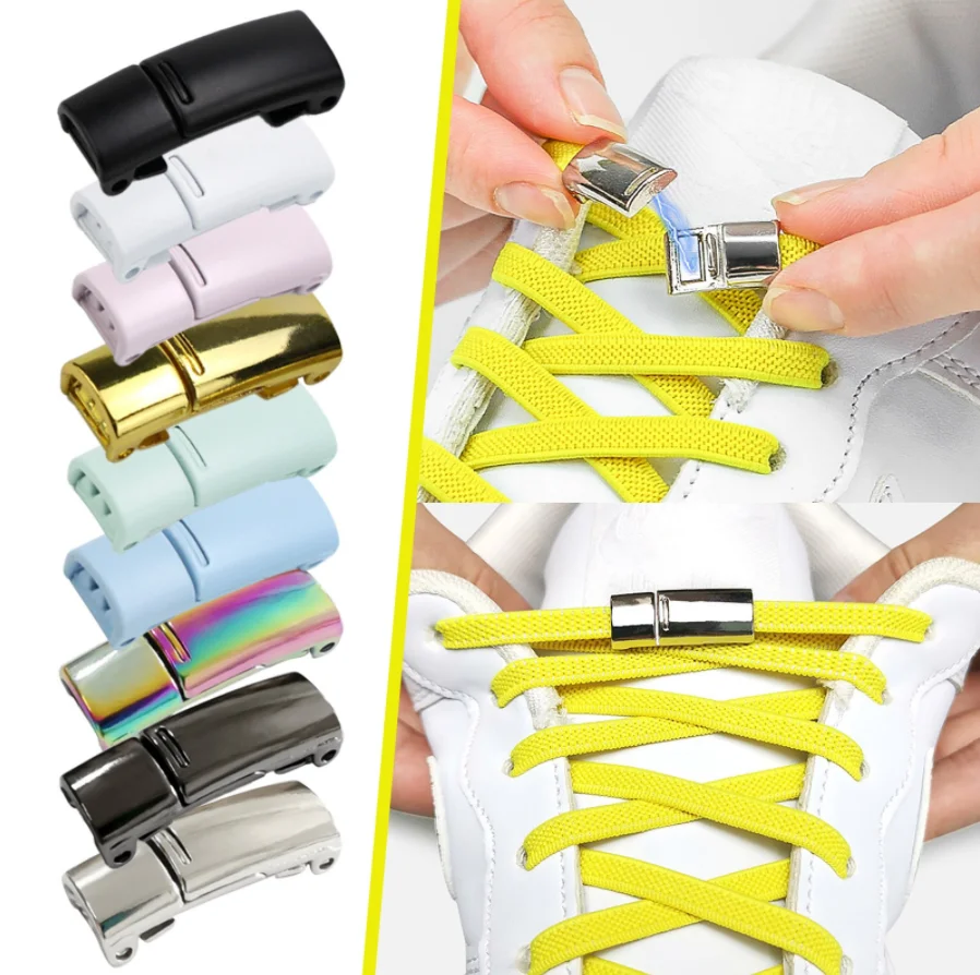 

Wholesale 1pair New Metal Shoelace DIY Sneaker Magnetic Shoelaces shoe lace buckle Metal Laces Buckle for Nike Air Force 1