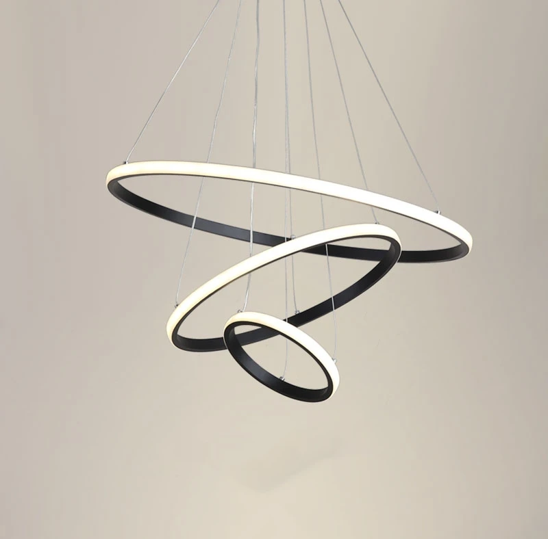 New Design Metal Ring Modern LED Round Chandelier Circle Pendant Light