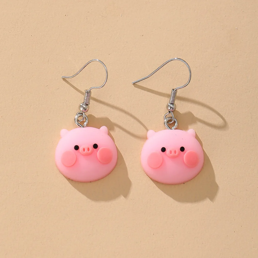 

Wholesale Creative Korean Cute Pig Earrings for Female Gift Earrings Jewelry, Colorful