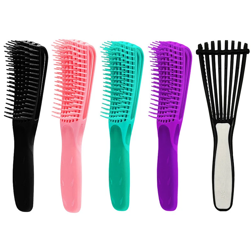 

Private Label Hairdressing Accessories Extension Wet Curly Octopus Massage Paddle Denman Detangling Hiar Brush, Black/pink/purple/green/white