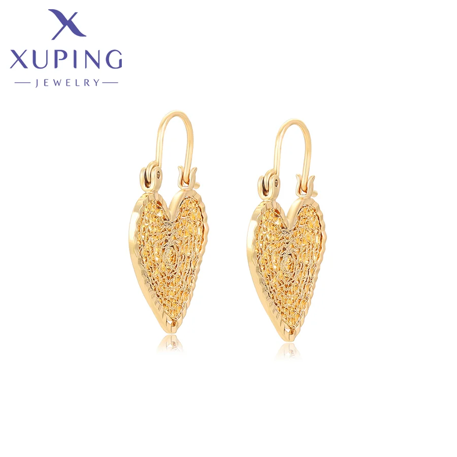 

X000772372 Xuping Jewelry Fashion Simple Jewelry Earrings 14K Gold Color Exquisite Heart Style Earrings Charming Women Earrings