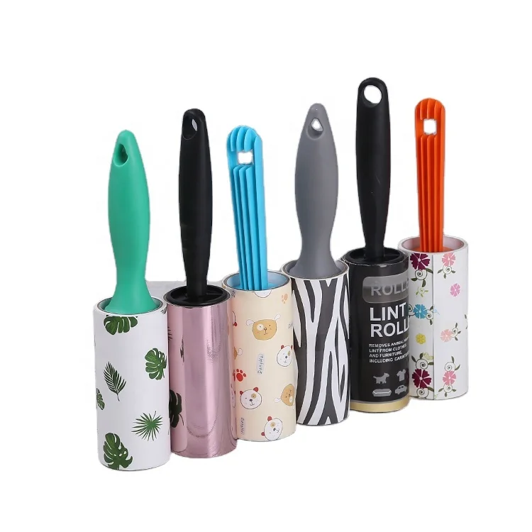 

cheap 2 pack portable colored handles clean carpet pet hair daiso dog cat lint cloth and sofa sticky roller