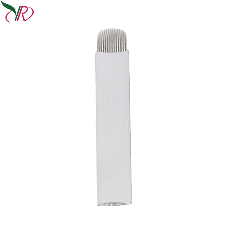 

White Cover  Diameter 3D Manual Disposable Eyebrow Microblading Tattoo Needles, Write