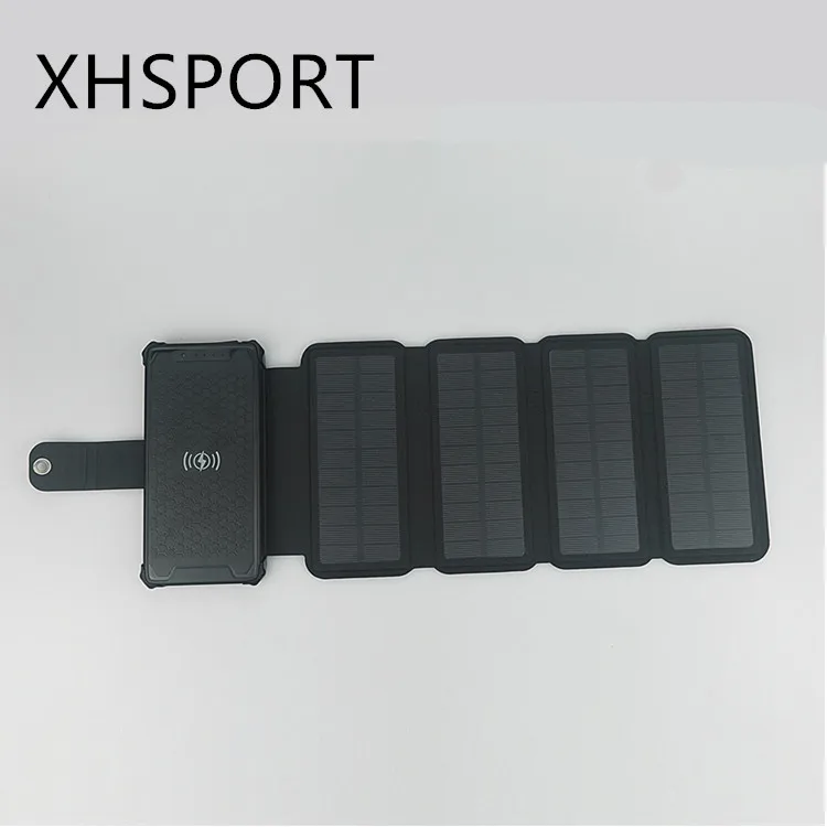 

5W foldable slim usb charging treasure portable solar energy 10000mah power battery banks