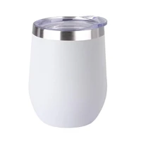 

Professional Factory Custom Logo 12OZ White Egg Shaped Stainless Steel Insulated Wine Tumblers With Lid