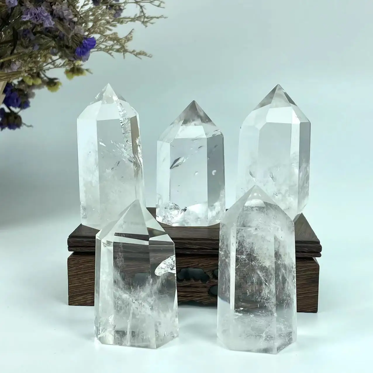 Wholesale Price Spiritual Natural Rock clear Quartz Crystal Wand Healing Stone Chakra Crystal Meditation Crystal Tower