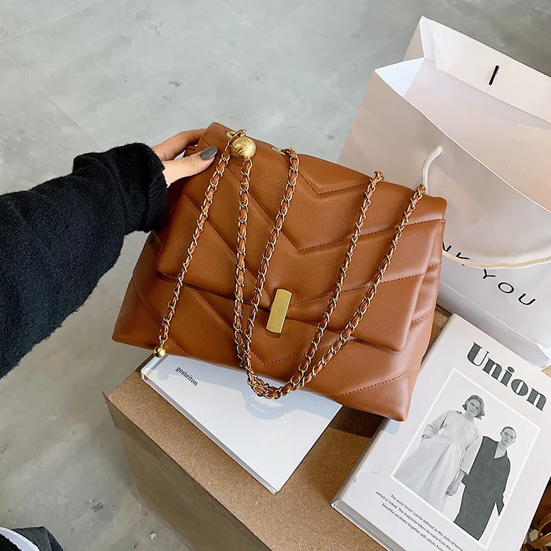 

Large Capacity Bag Female 2020 New Trend Chain One Shoulder Underarm Versatile Cross-body Bag Purses And Handbags, 10 colors