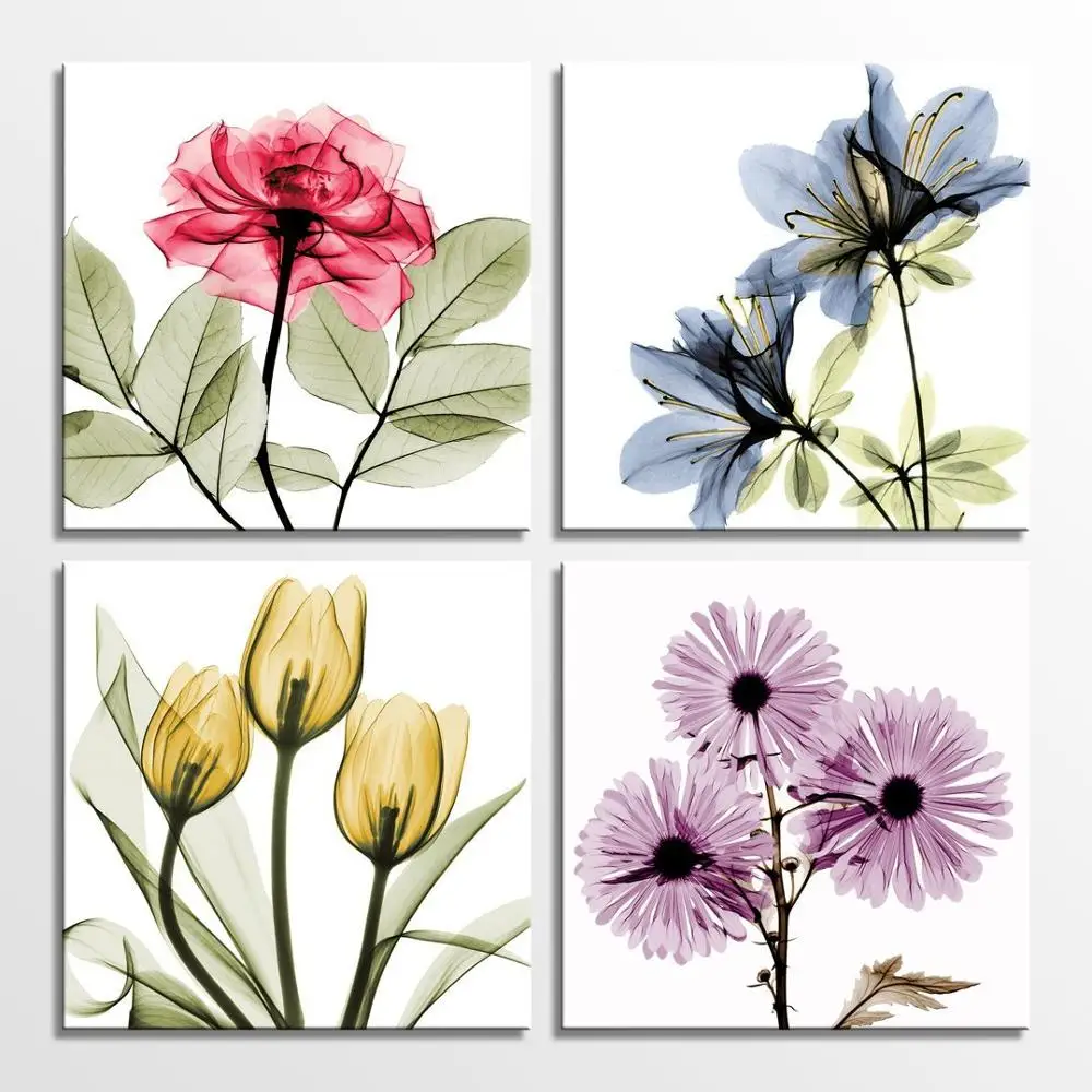

Wall Decor Canvas Living Room Decoration Art On Printed Flower Oil Beautiful Wholesale Frame Painting