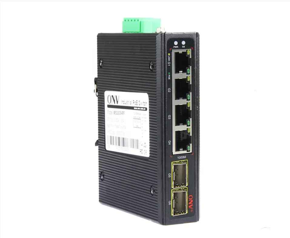 Industrial 4-port 10/100/1000 PoE+6x1000-X fiber Ethernet Switch PoE switch ONV china market