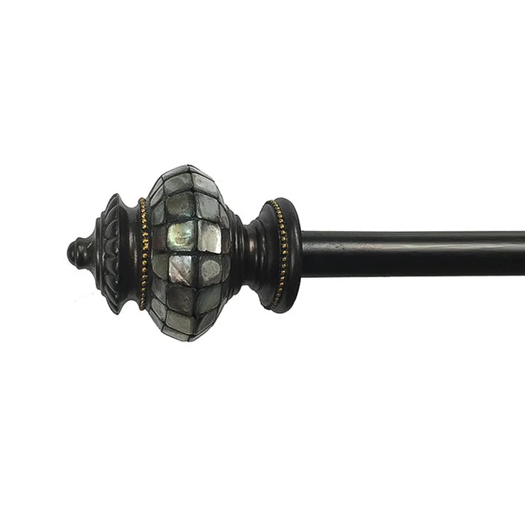 Diy Capiz Seashell Surface Polyresin Curtain Rod Finials Iron Curtain