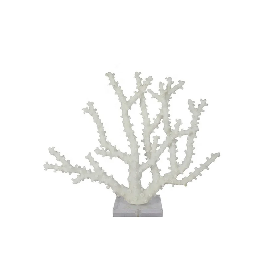 Nordic resin coral decor on acrylic base ornaments for home decorative supplier