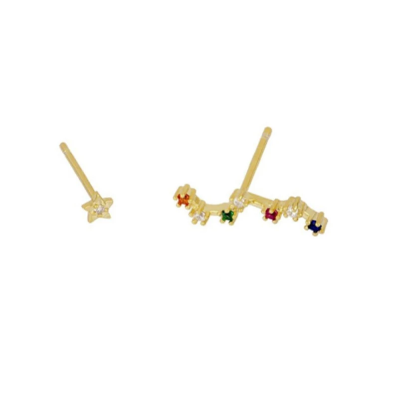 

ROXI Fashion S925 Sterling Silver New Mixed Colored Zirconia Star Stud Earrings