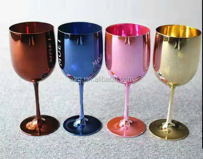 Metallic look plastic food grade colorful wine cup