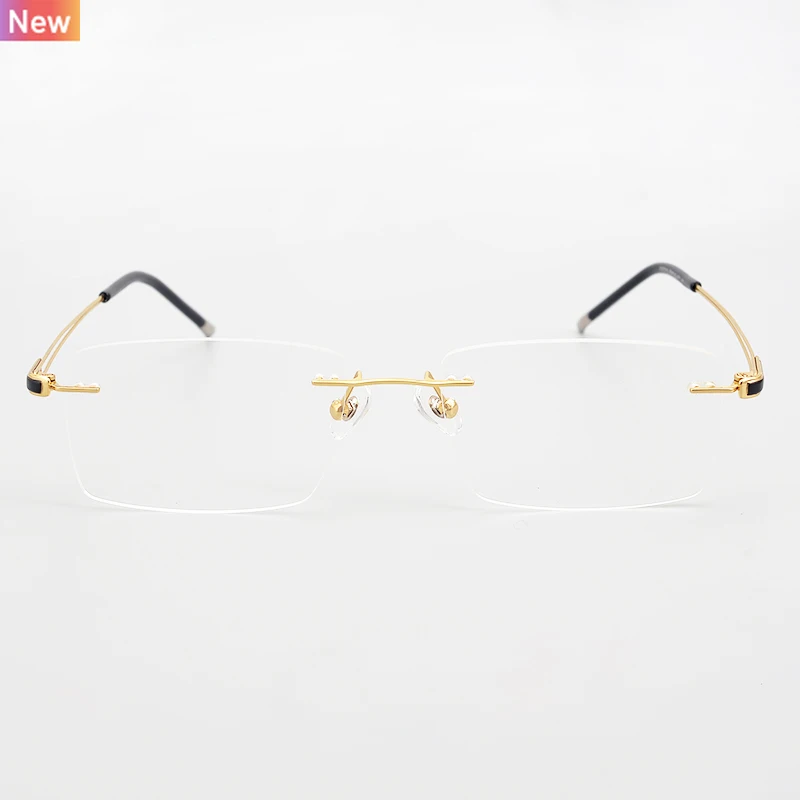 

Brand designer luxury rimless fashion glasses titanium frames spectacle 2020