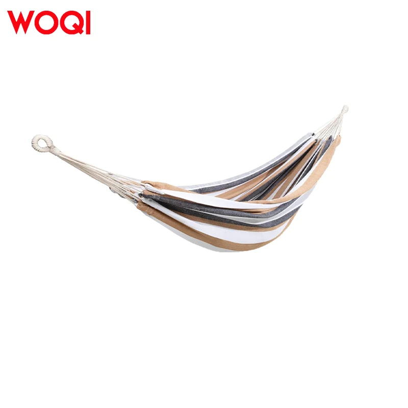 WOQI Durable Double Brazilian Hammock Soft Woven Cotton Fabric with Portable Carrying Bag Brazilian Cotton Rope