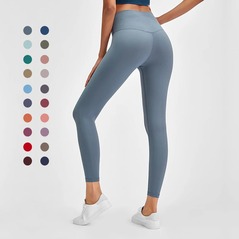 

Professional Sports Workout Running Dancing Solid Color Custom Logo Print High Waist Yoga Pants Leggings, 9 colors