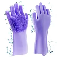 

Eco Friendly Kitchen Scrub Brush Set Silicone Dishwashing Gloves Dish Washer Glove Dish Scrubber Glove