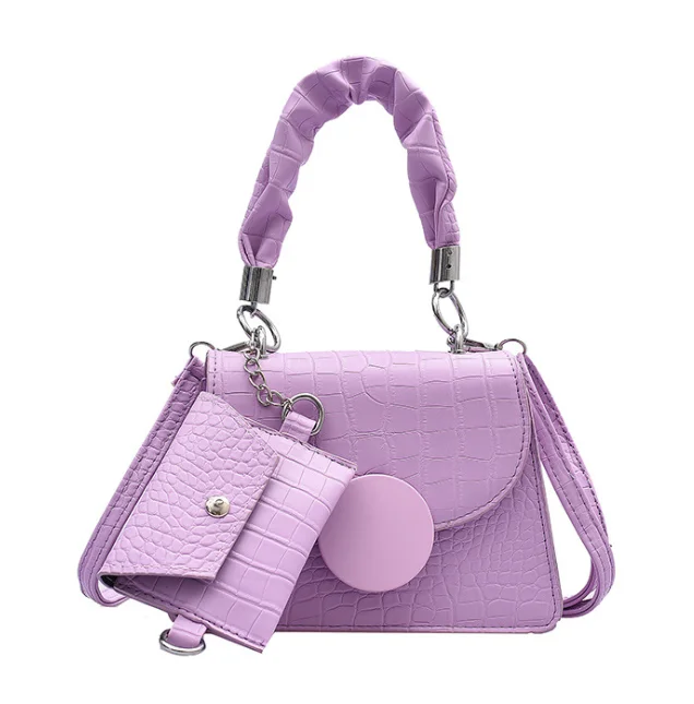 

New fashion women messenger bag PU leather handbag chain bag, Purple, black, white, black