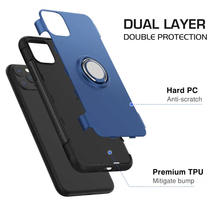 MoKo New arrival shockproof 360 degree rotating ring kickstand cellphone case for iPhone 11 Pro 5.8 inch 2019