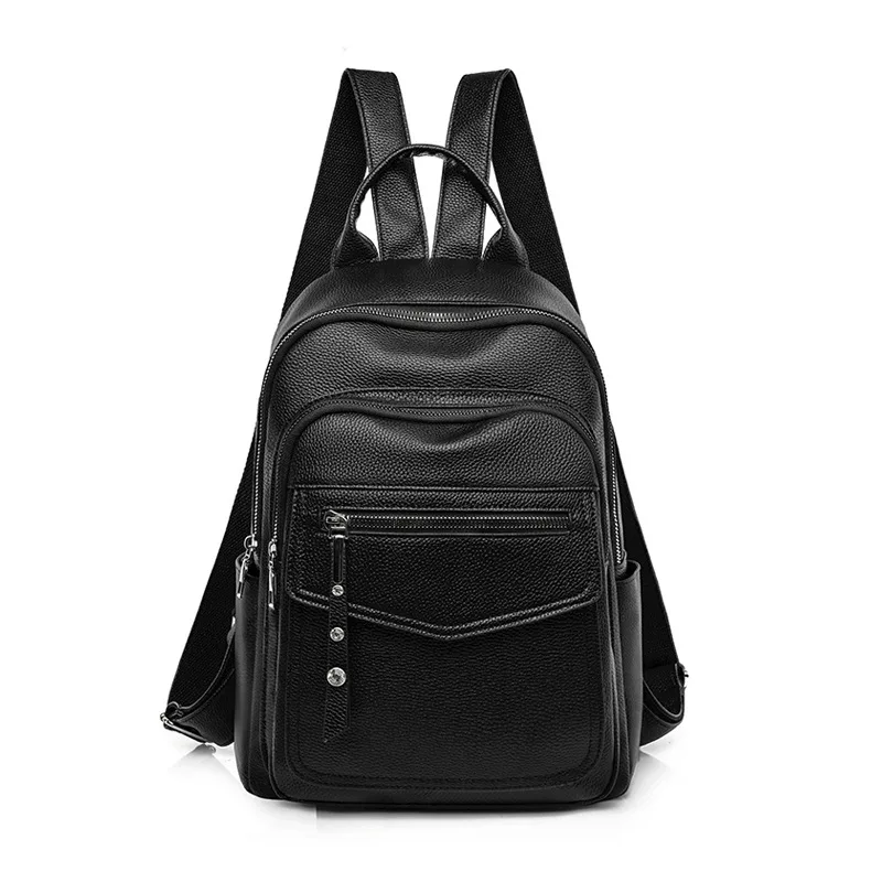 

2021 Fashion Travel Pu Leather Black Ladies Back packs Waterproof Small Anti Theft Girls Back Pack Purse Bag Women Backpack Bag, Black, gray, brown, red