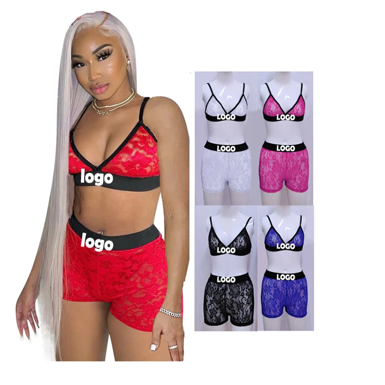 

2020 summer party sexy sports color clothing women custom logo pattern made vest and shorts set pajamas 2 piece sets, Various colors or as customized