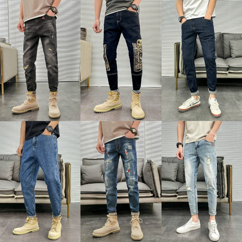 

Slim Slim Fashion Autumn Formal Jeans Men's Trousers