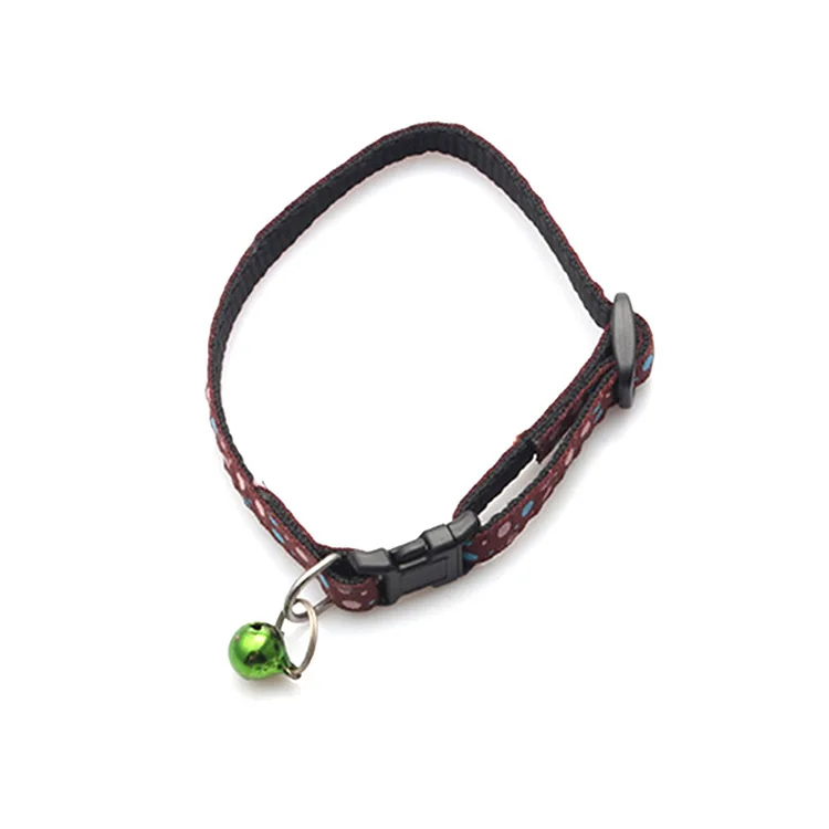 

Wholesale customized design pattern polyester cat collar with breakaway and bell