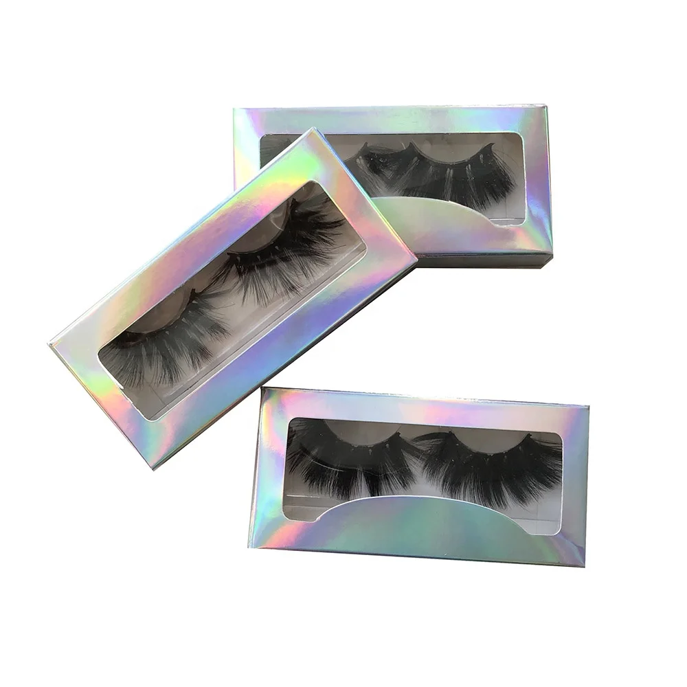 

Private Label Holographic lash packaging holography own label eyelash queen crown long paper lashbox 5 magnets magnetic eyelash, Black