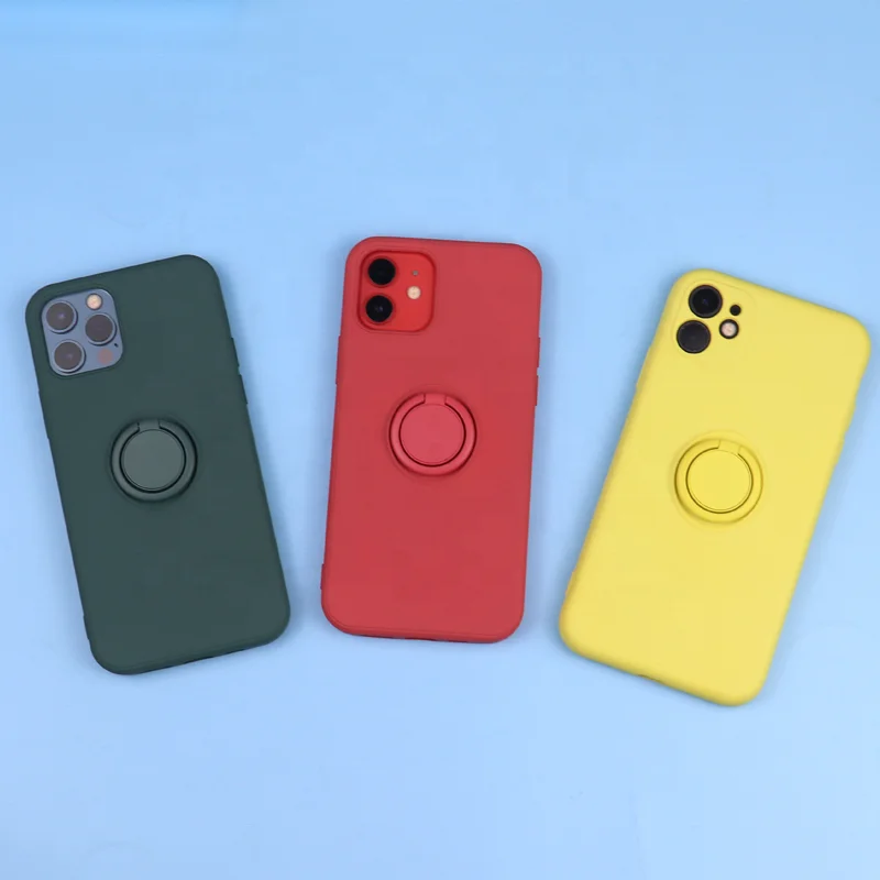 

Magnetic Car Mount Soft TPU PC Full Protective Phone Case for iPhone 12 12mini 12pro 12pro max with Ring Stand, Multi-color, can be customized