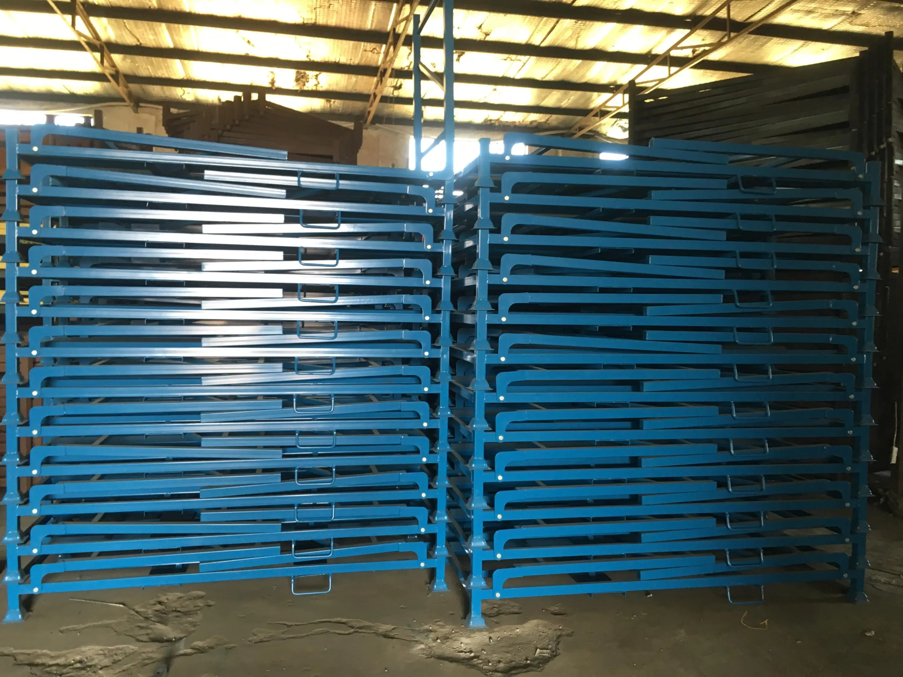 用于轮胎架/卷笼 c301 的重型可折叠金属钢托盘