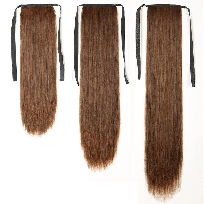 

Long Straight Hair Ponytail Women Ponytail Extensions Human Hair Bundles Straight Hand Tied And Wigs Synthetic Hair