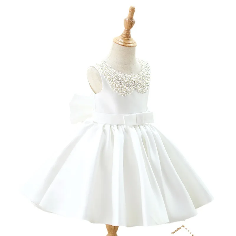 

Heavy Pearls beaded Satin flower girls dress kids dresses for girls 1 buyer, Picture color