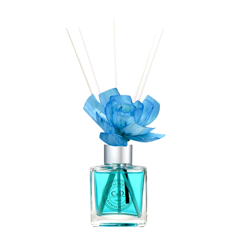 

C&D 100ml Luxury room liquid air freshener fragrance decorative aroma reed diffuser with natural flower