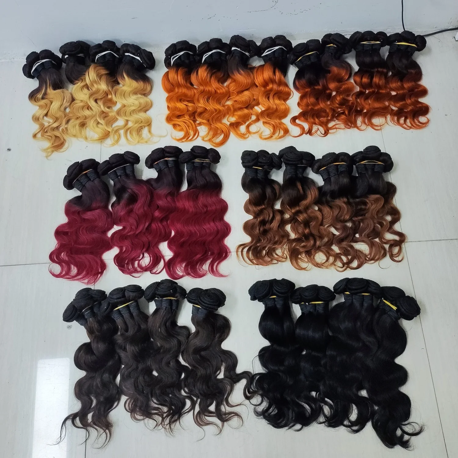 

Free Shipping Letsfly Body Wave Latest Fashion Ombre Colored Straight Brazilian Remy Natural Human Hair Extensions Bundles