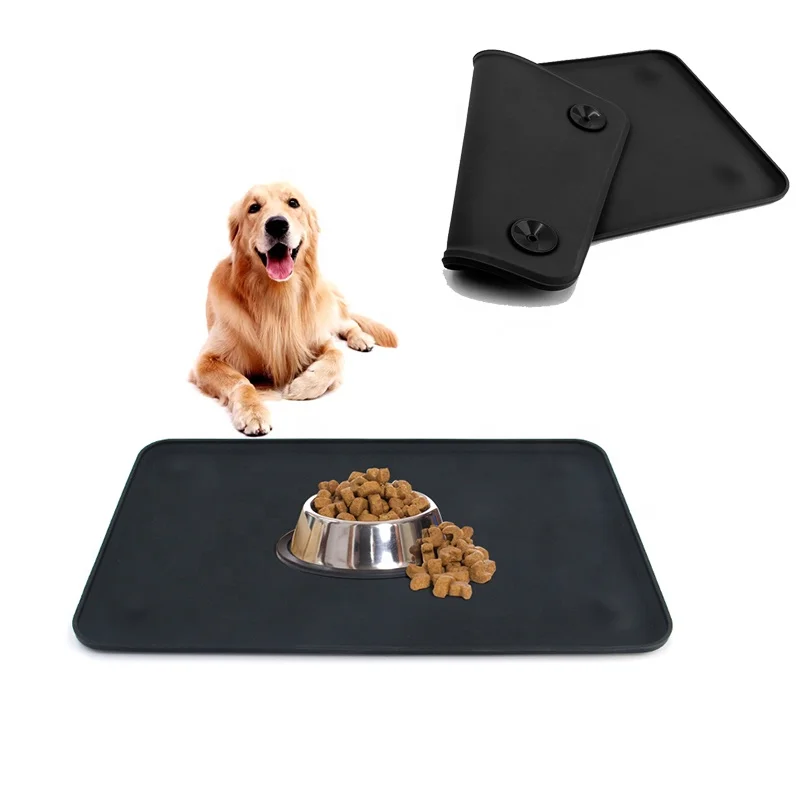 

Upgraded Waterproof Non-Slip Durable Silicone Water Bowl Feeding Mat Pet Food Mat for Dogs and Puppies, Pantone color