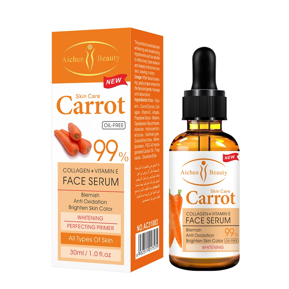 

2021 hot-selling Face Serum Collagen Carrot and Vitamin E Moisturizing Whitening Anti Aging Face Serum For All Skin