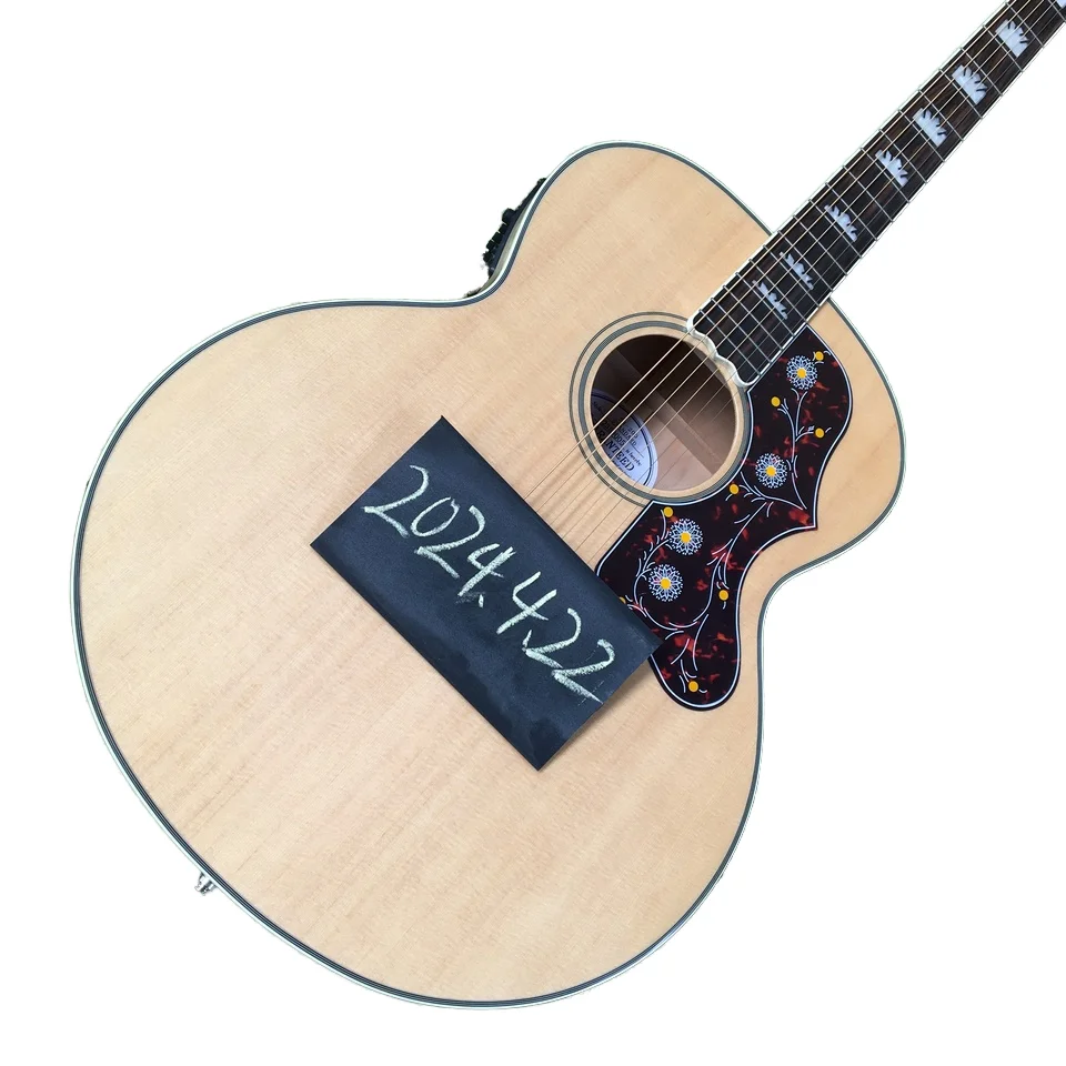 SJ200 4/4 Acoustic Guitar Acoustic Electric Guitar Folk Guitar 6 Steel Strings Glossy Finish Professional Unisex