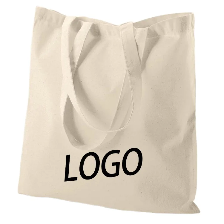 

Custom logo size Eco-friendly reusable recycled women tote cotton canvas bag 8oz 10oz 12oz handled shopping cotton carry bags, White, black and blue