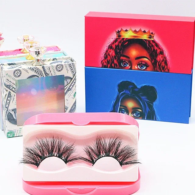 

AG123 Mixed wholesale magnet box Factory custom wholesaleblack short soft 3D mink 16mm eyelashes, Black color