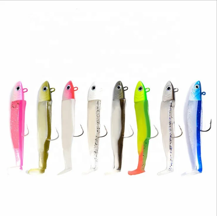 

5g 12g 25g black minnow plastic Swimbait fishing soft bait soft lure with jig head